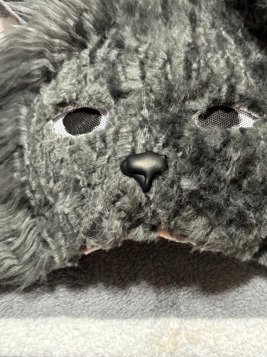 Therian Grey Angora Bunny Costume Cosplay Mask Accessory Handmade