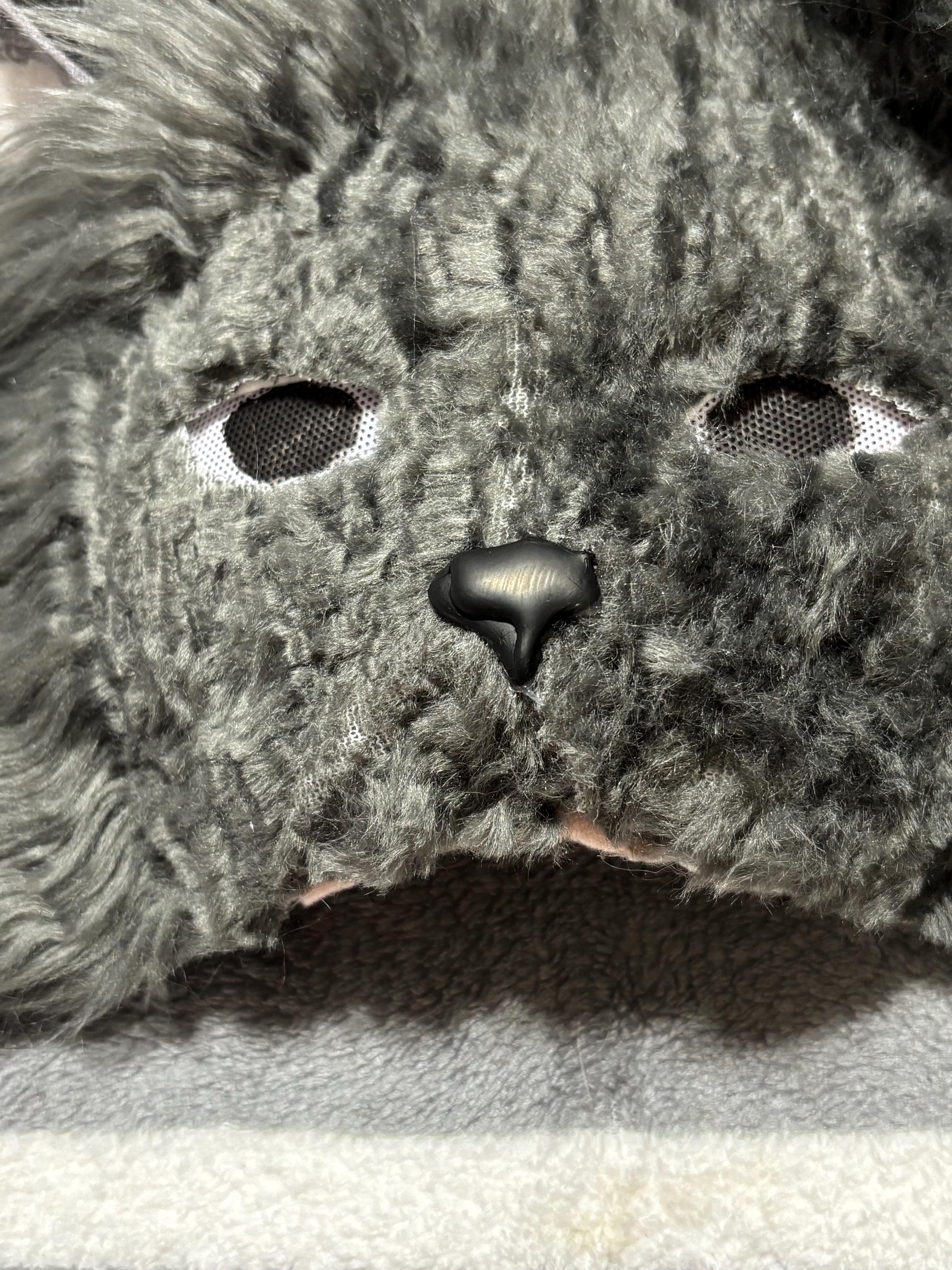 Therian Grey Angora Bunny Costume Cosplay Mask Accessory Handmade