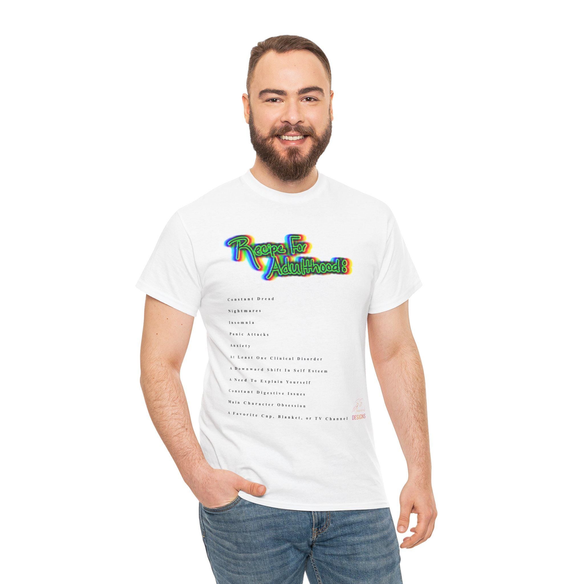 Unisex Adulthood Heavy Cotton Tee, funny, recipe, adult