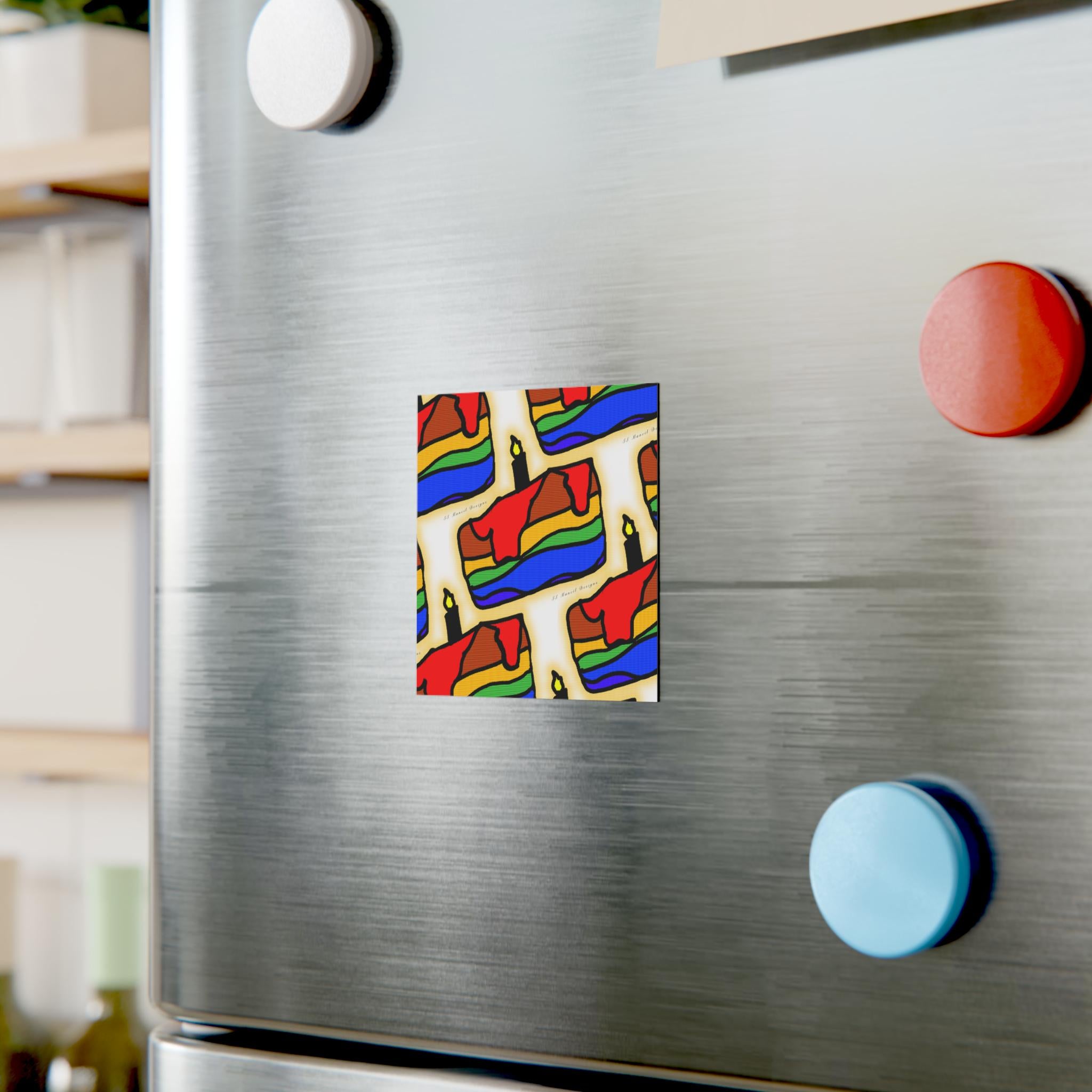 Pride Rainbow Cake Die-Cut Magnets – Outdoor Durable Vinyl Decals