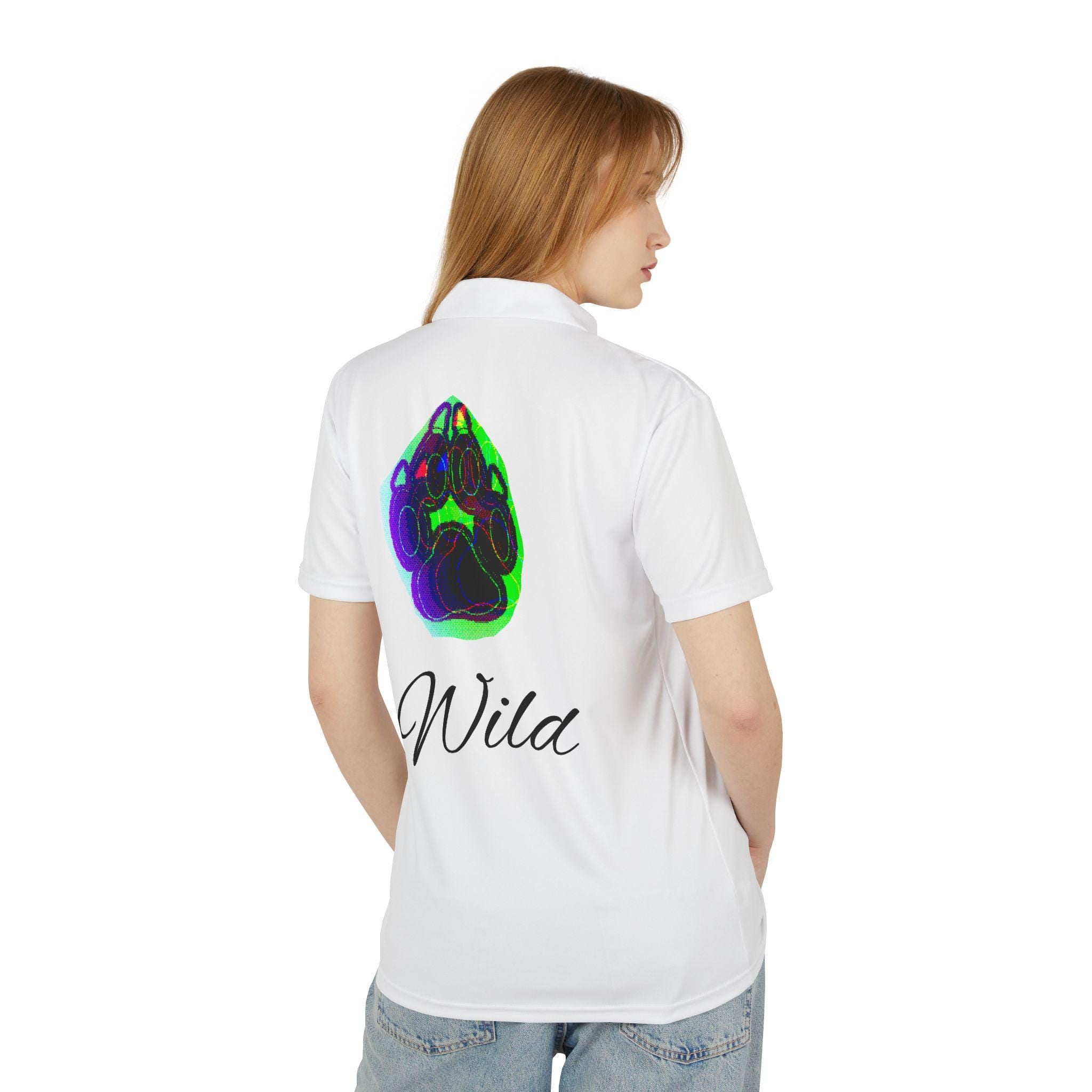 Unisex Polo Shirt Wild | Paw Print Untamed Therian Wolf Artwork