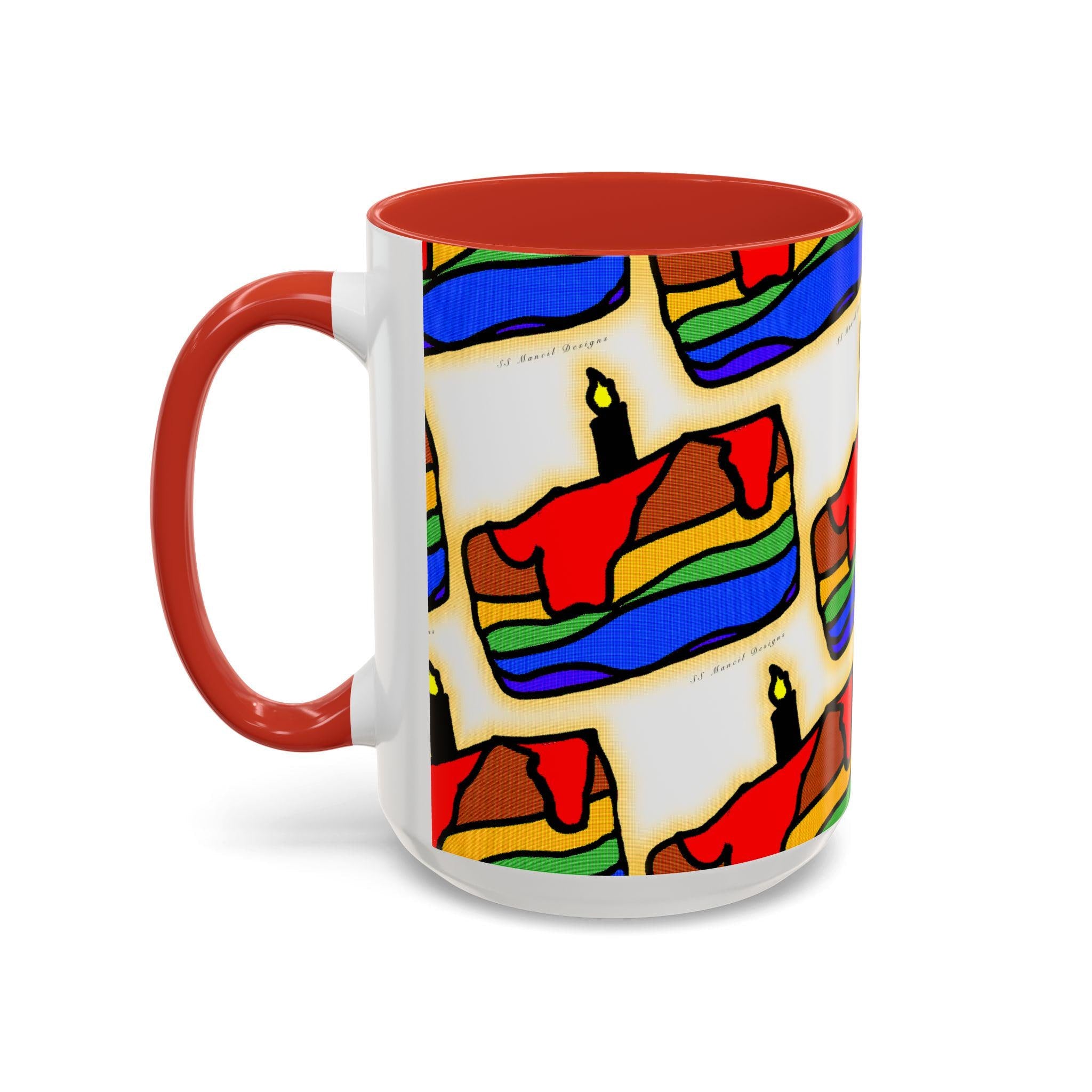 Rainbow Pride Cake Accent Coffee Mug (15oz)