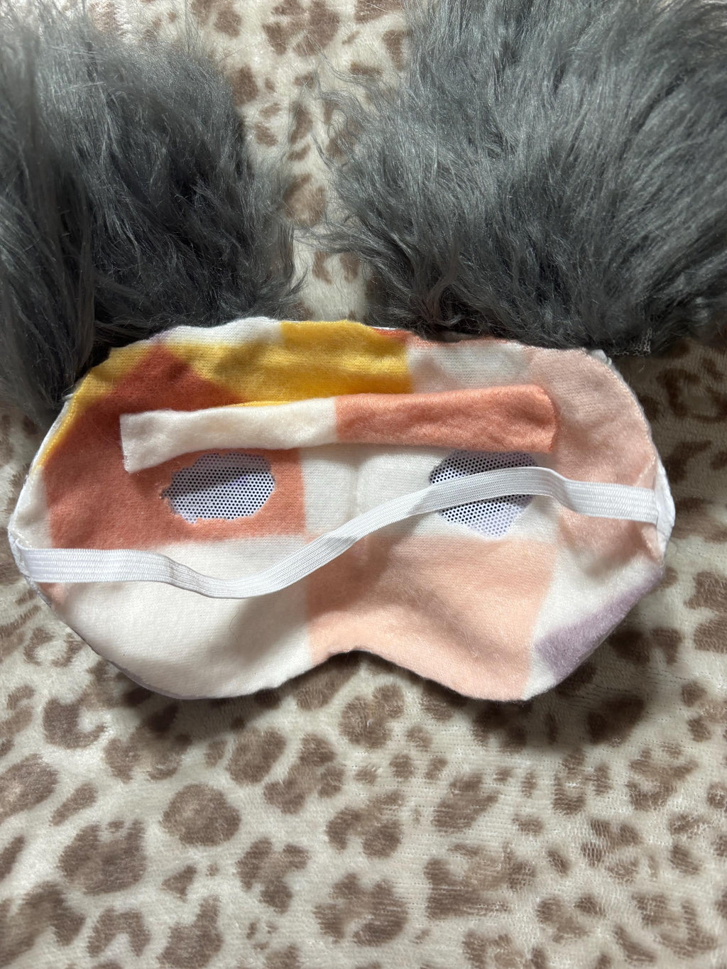Therian Otherkin Furry Gray and Silver Poodle Pup Costume Cosplay Mask Handmade