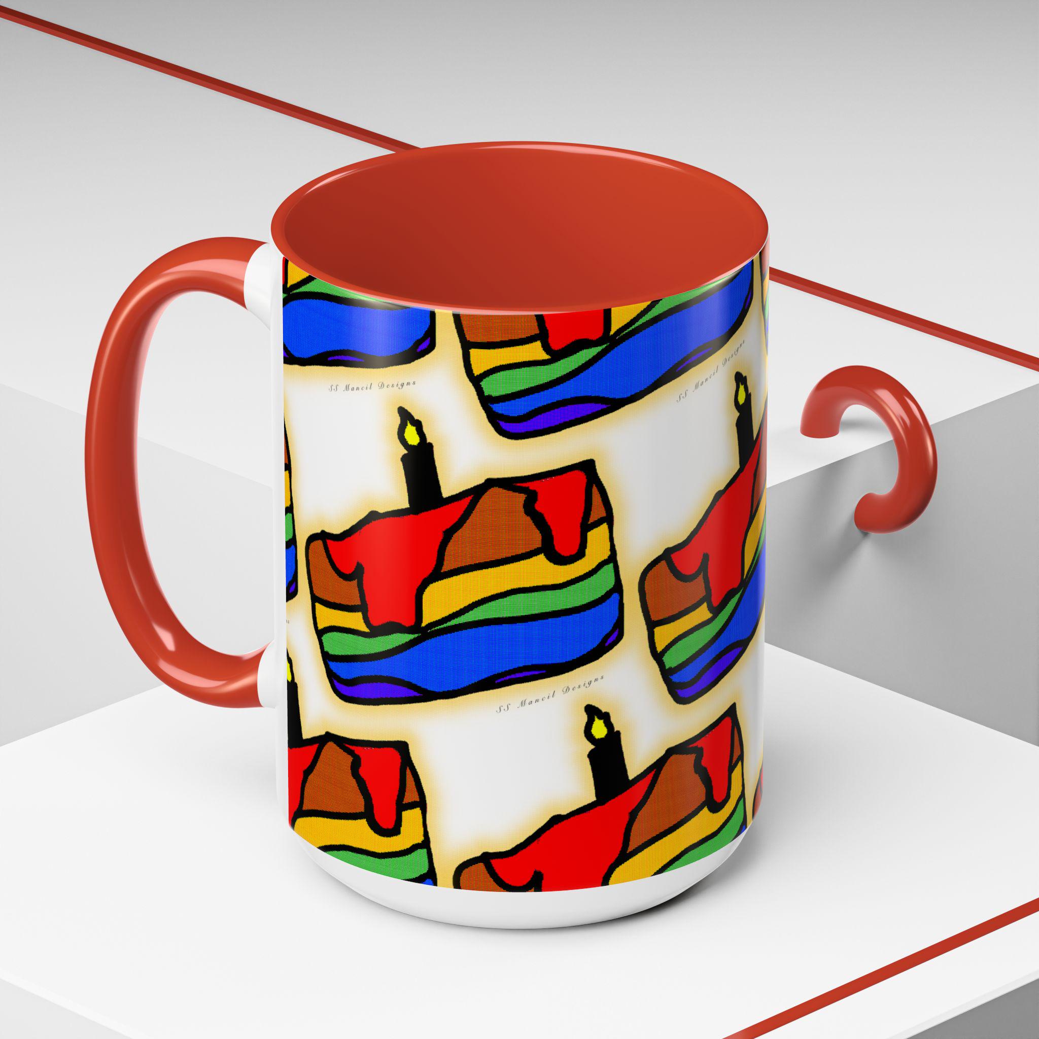 Rainbow Pride Cake Accent Coffee Mug (15oz)