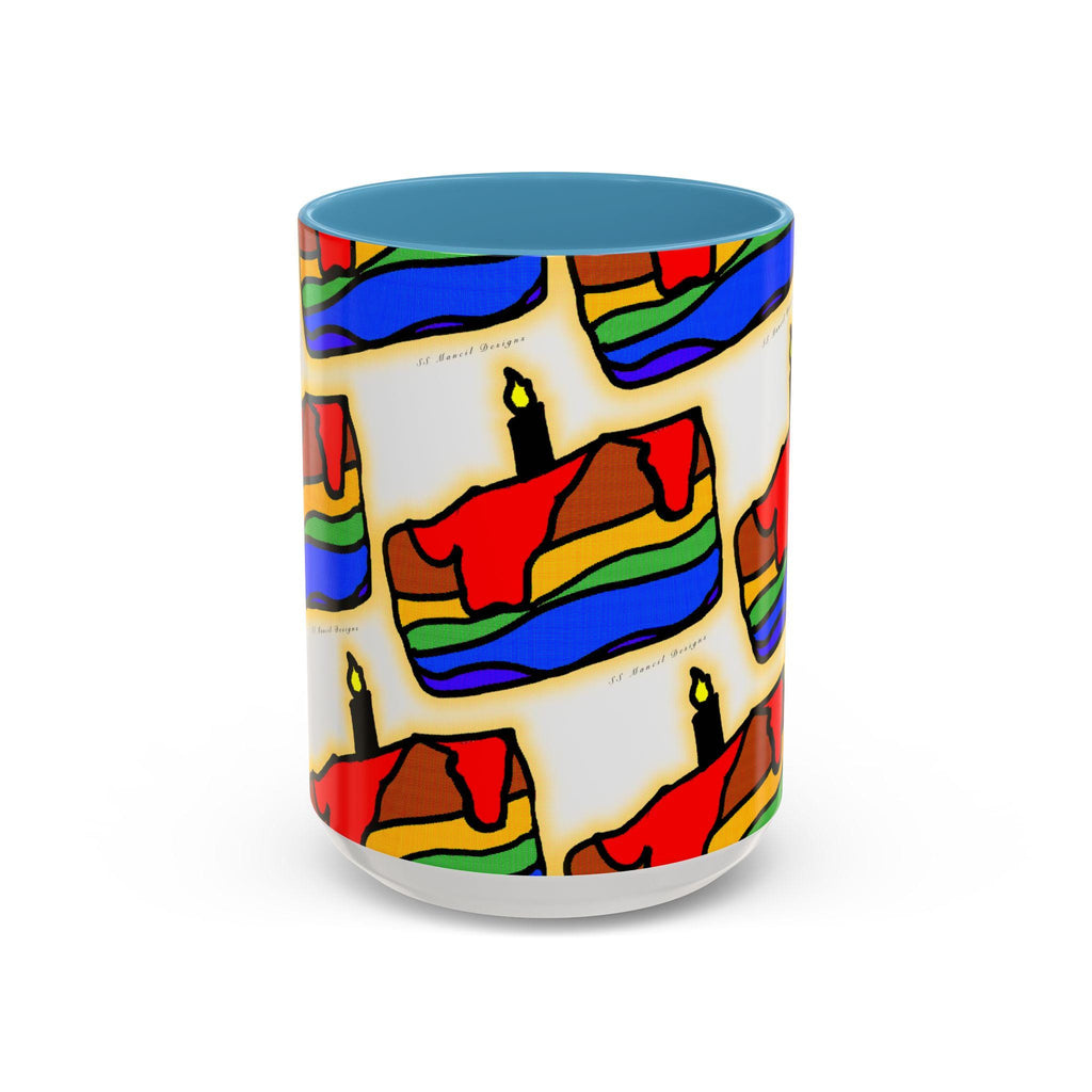 Rainbow Pride Cake Accent Coffee Mug (15oz)