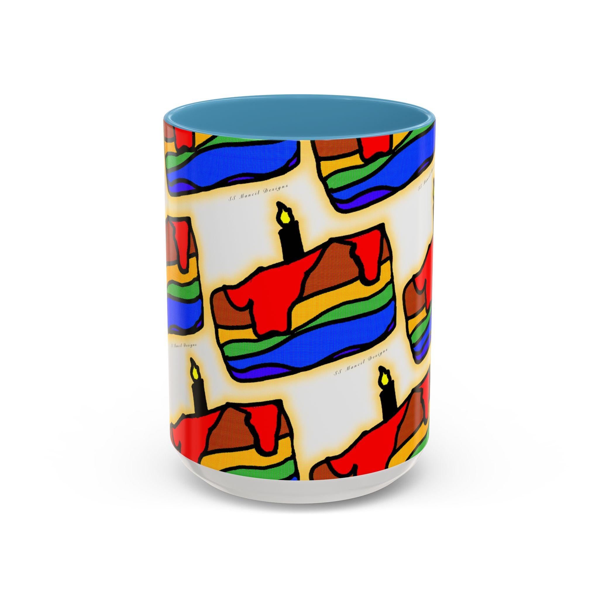Rainbow Pride Cake Accent Coffee Mug (15oz)