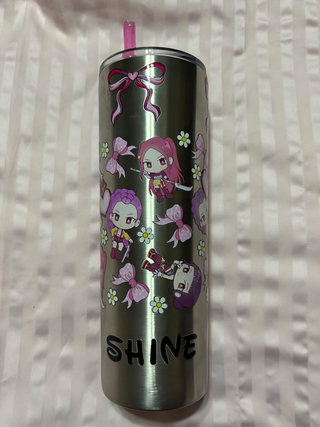 K-POP Demon Hunters Huntrix Inspired Rumi Mira Zoey Set Keychain, Pen,& Tumbler
