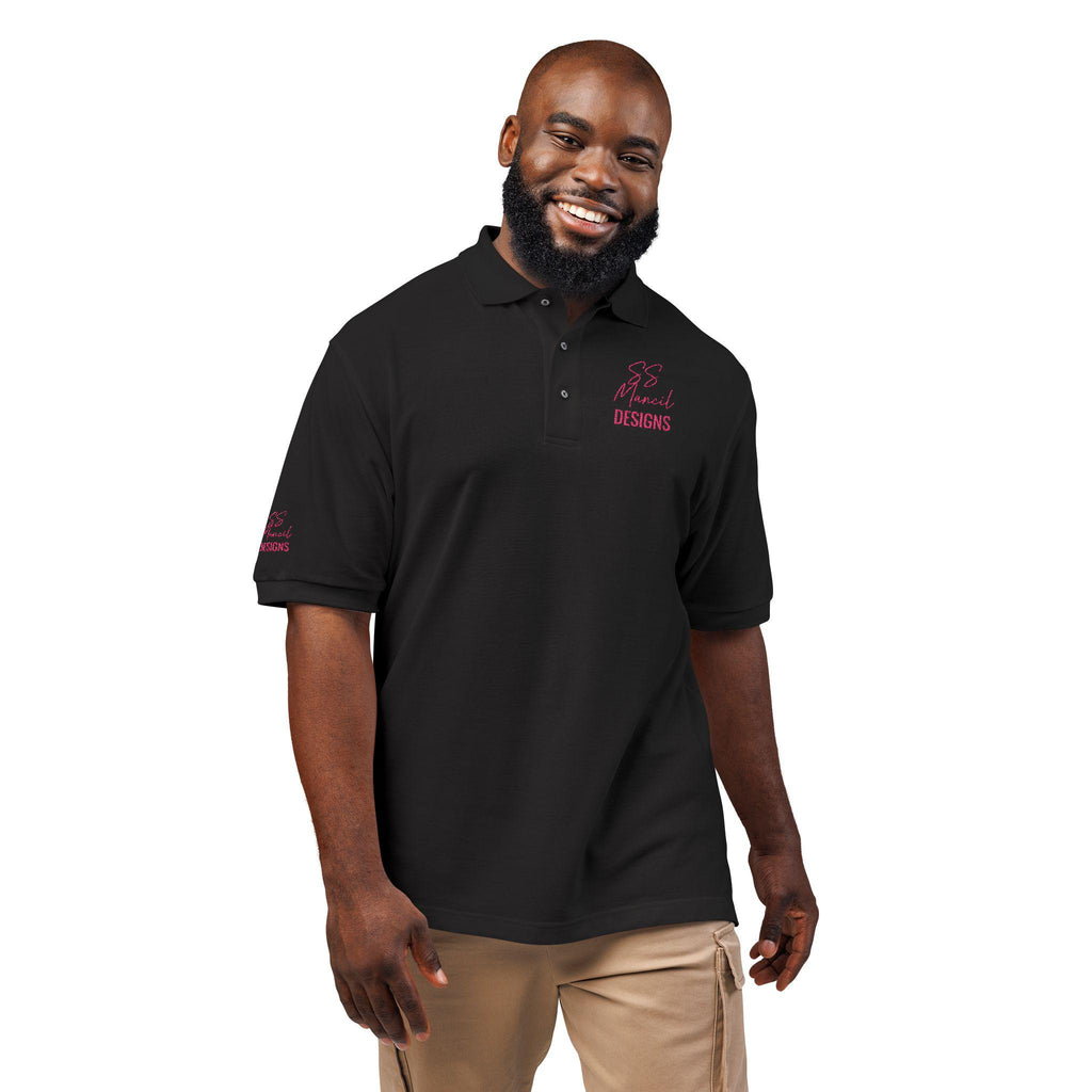 Logo Unisex Polo Shirt (Embroidery) SS Mancil Designs Pink Icon