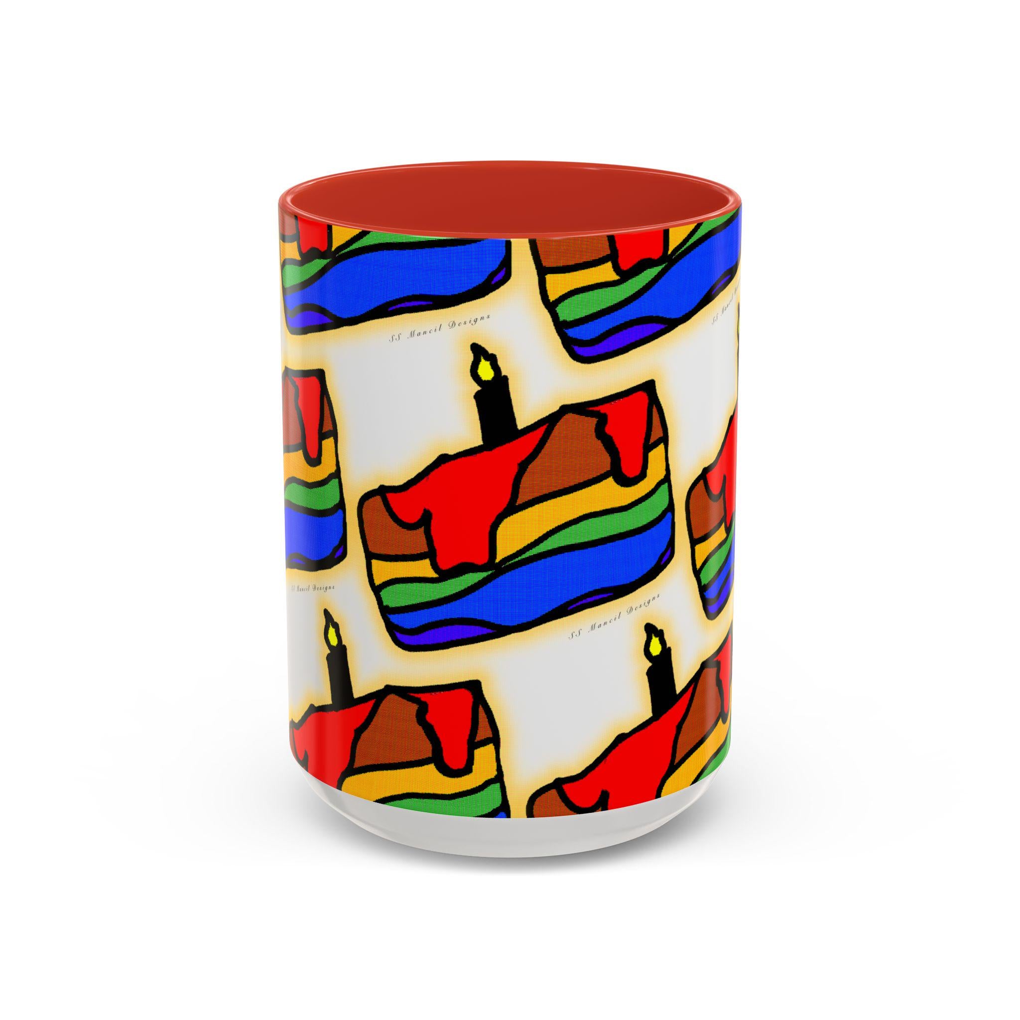 Rainbow Pride Cake Accent Coffee Mug (15oz)