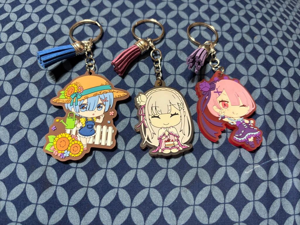 Re:Zero Soft Character Keychain Set Good Condition