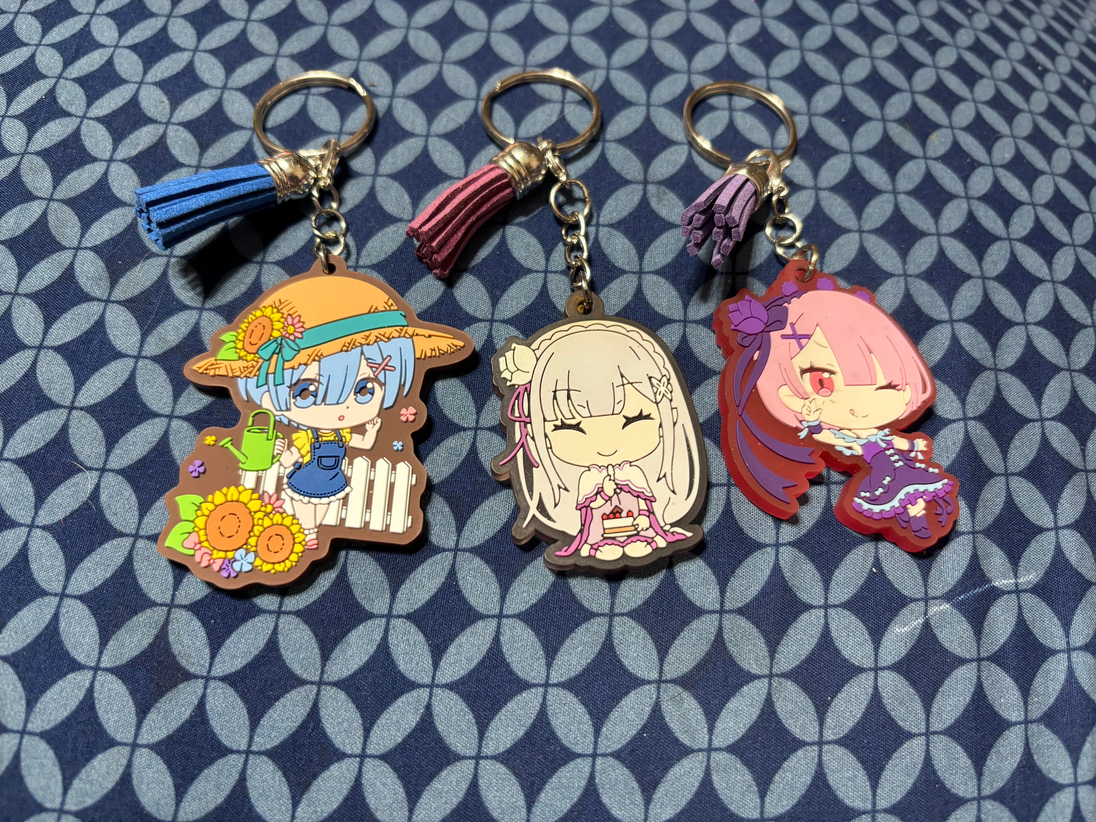 Re:Zero Soft Character Keychain Set Good Condition