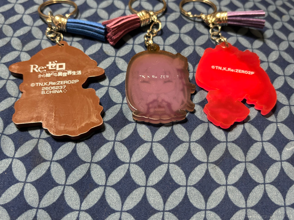 Re:Zero Soft Character Keychain Set Good Condition