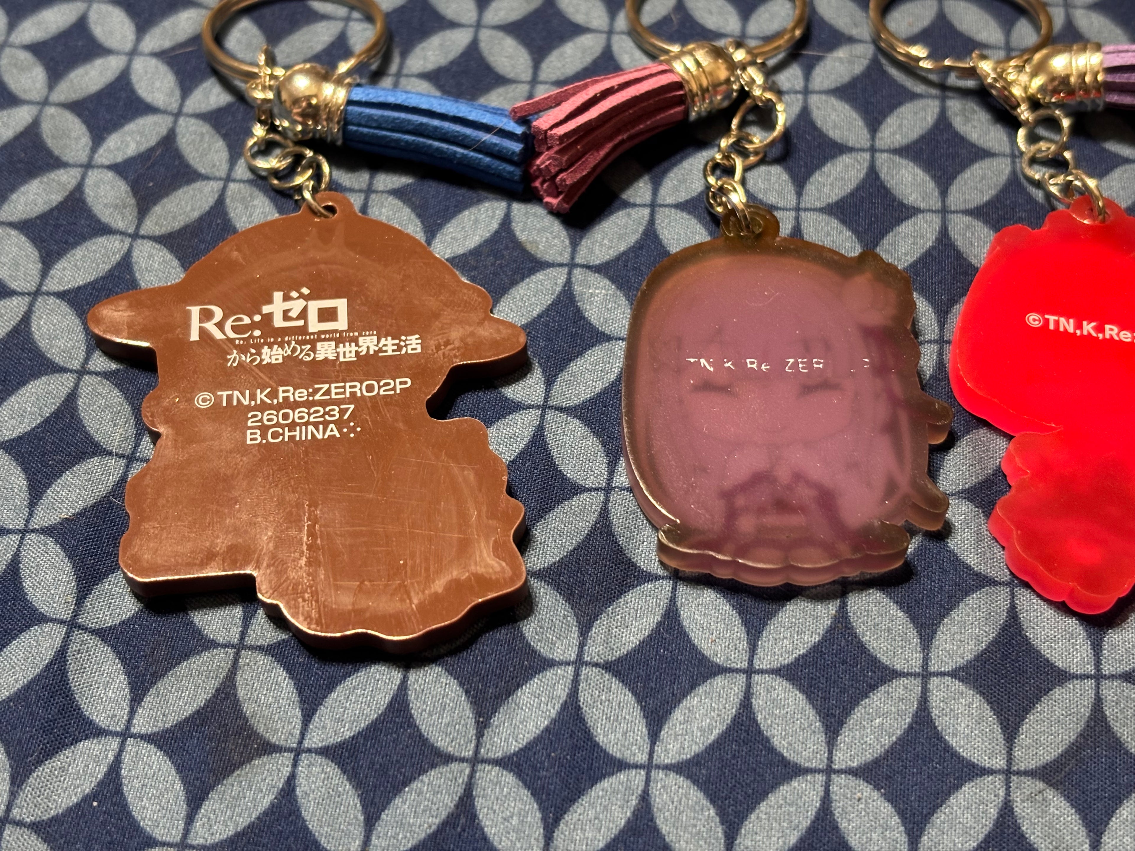Re:Zero Soft Character Keychain Set Good Condition