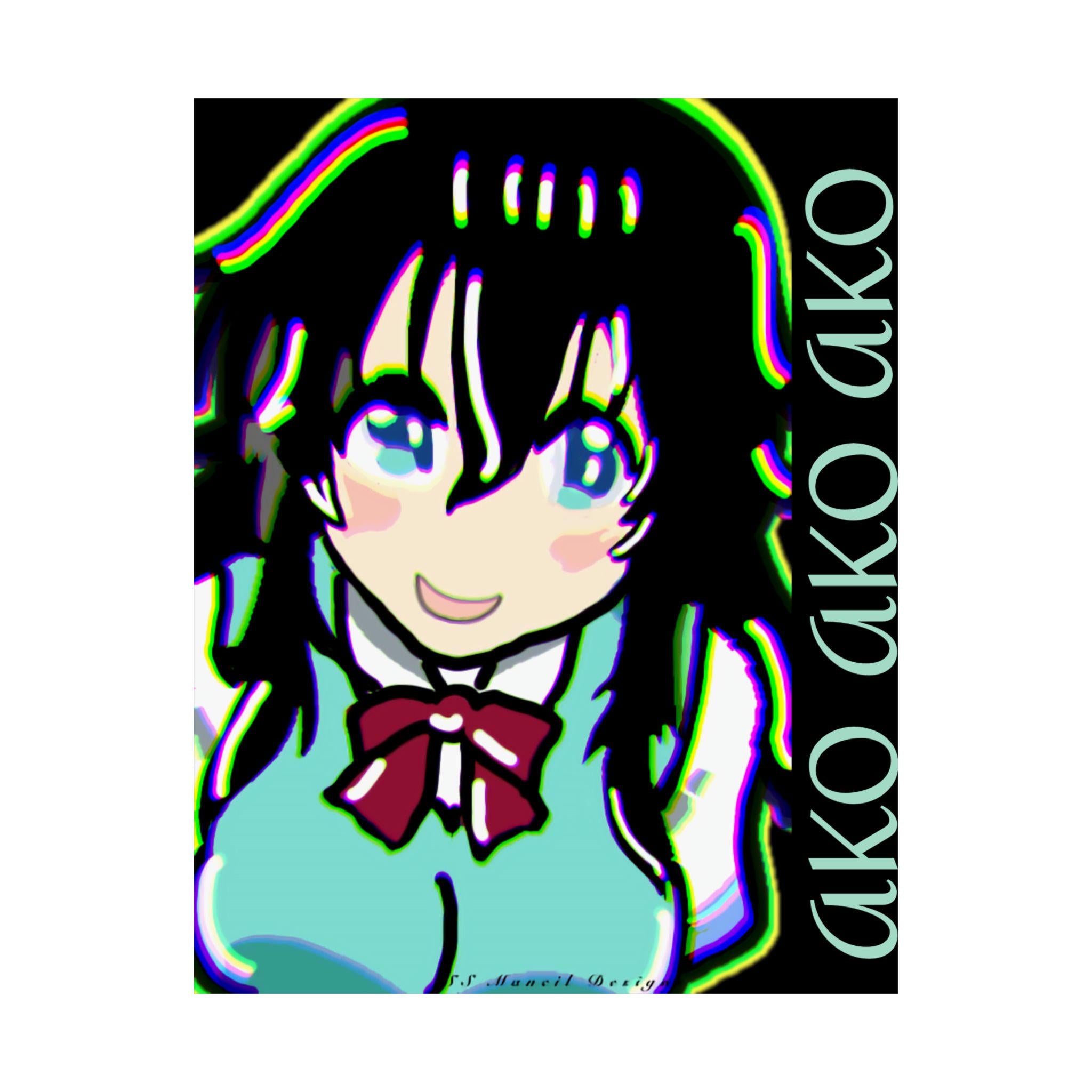 Fan Art Ako Tamaki Poster | Anime Inspired Kawaii Character Print