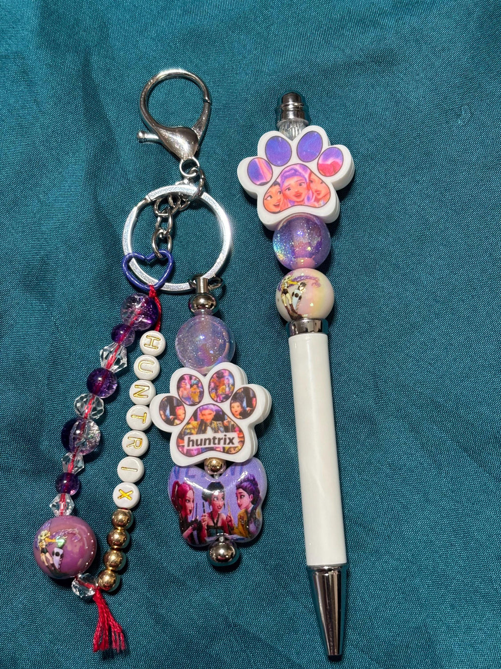 K-POP Demon Hunters Huntrix Inspired Rumi Mira Zoey Set Keychain, Pen,& Tumbler