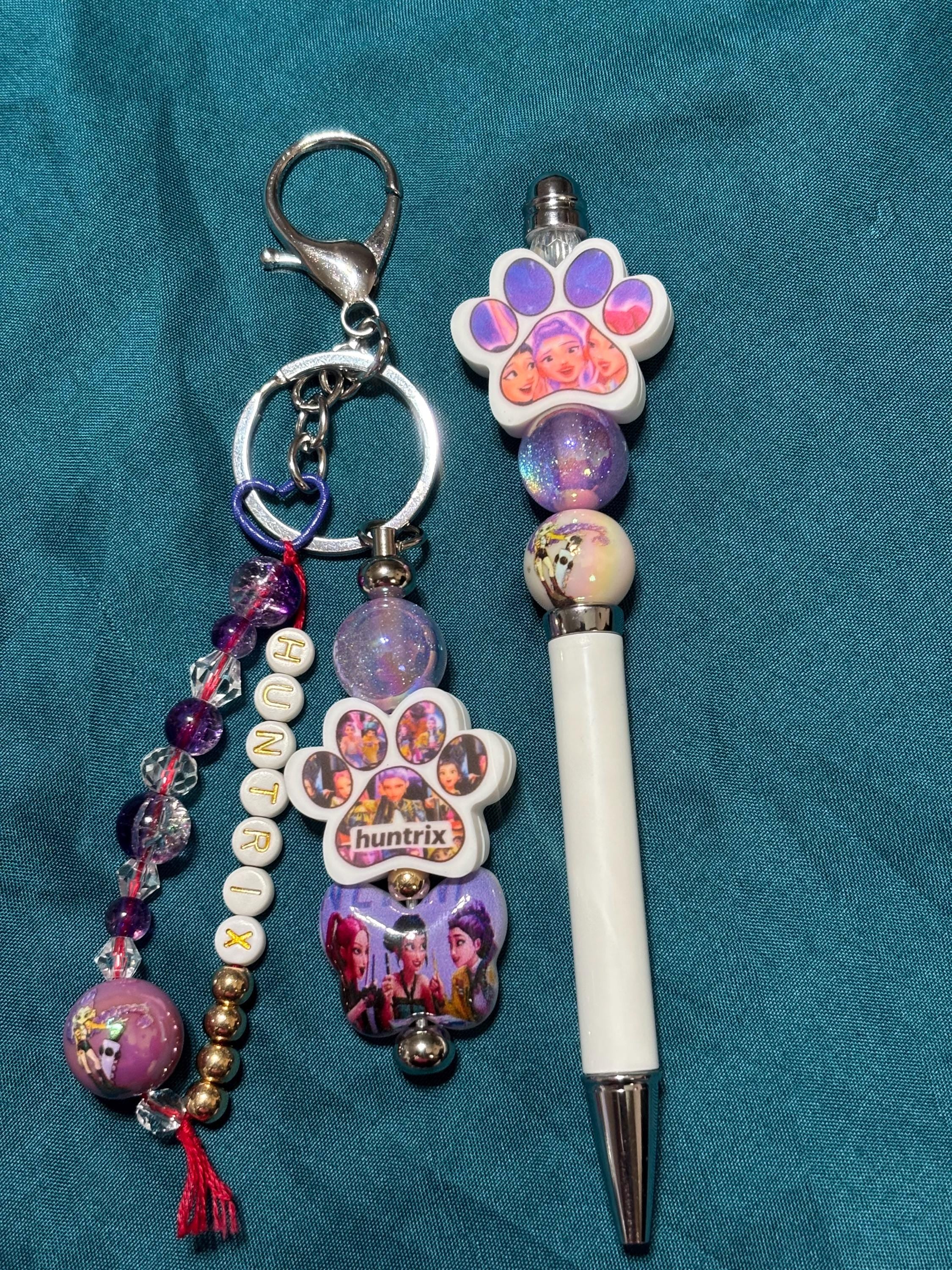 K-POP Demon Hunters Huntrix Inspired Rumi Mira Zoey Set Keychain, Pen,& Tumbler