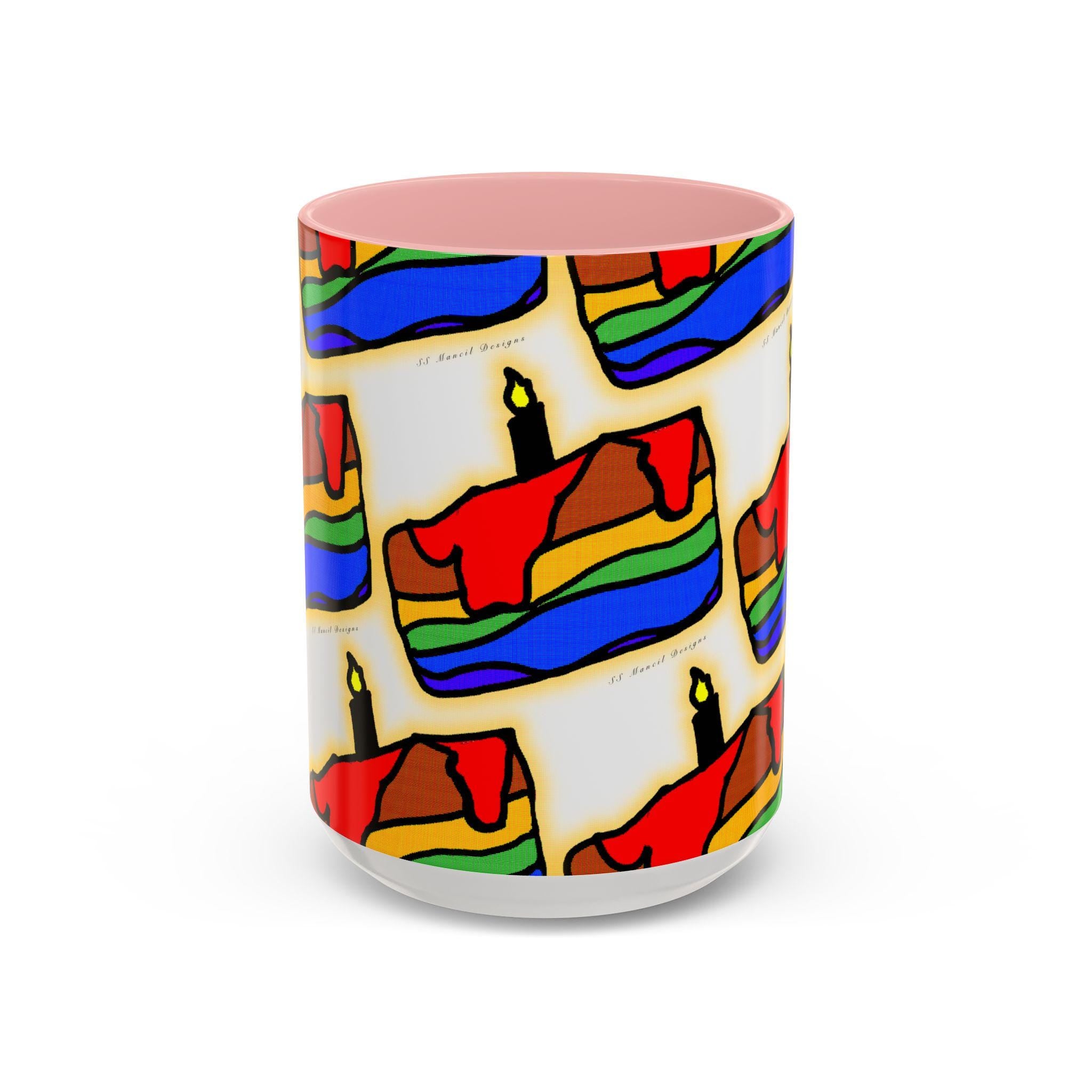 Rainbow Pride Cake Accent Coffee Mug (15oz)