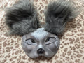 Therian Otherkin Furry Gray and Silver Poodle Pup Costume Cosplay Mask Handmade