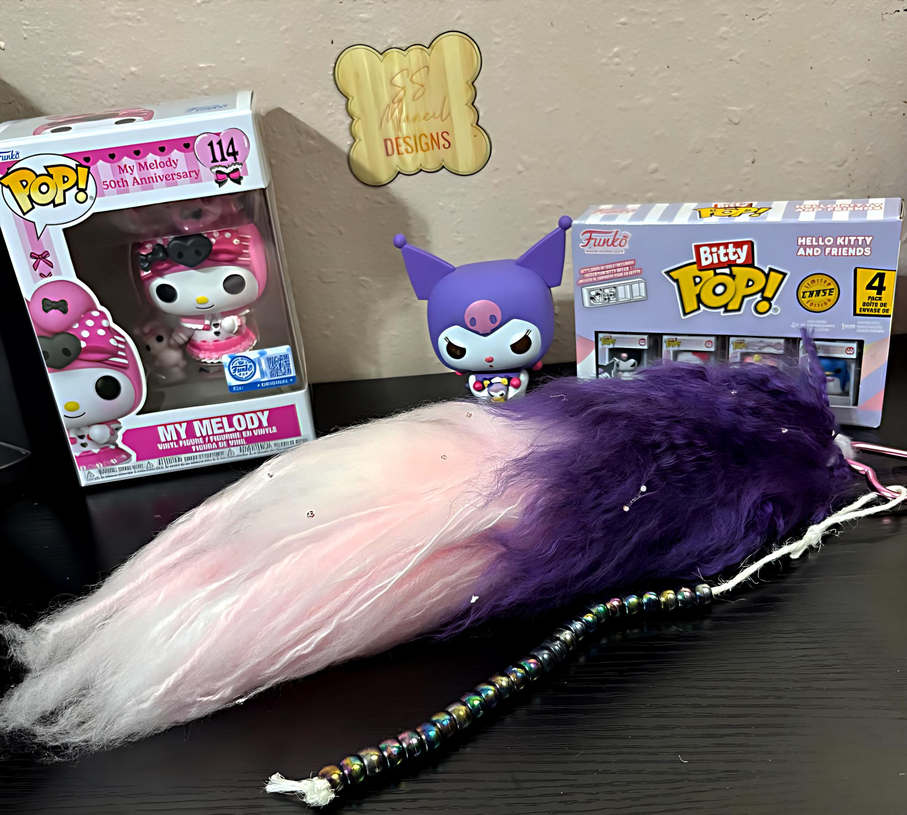 Custom HQ Yarn Tails Made To Order By Hand | yarn, fursona, furry, therian, emo, gear, keychain, tails, keychain tail, clip on tails, animal