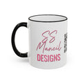 SS Mancil Designs Ceramic Mug | White with Black Rim & Handle (11oz)