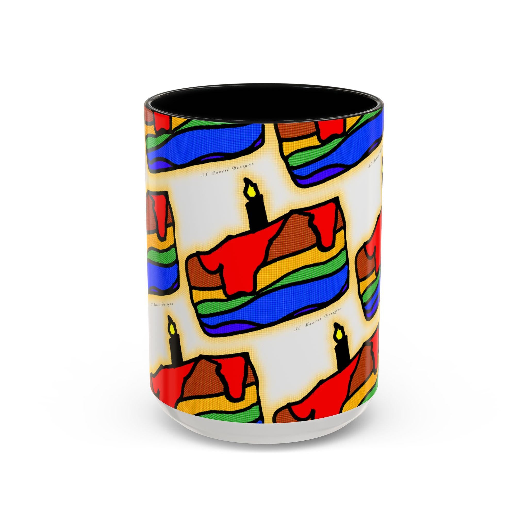 Rainbow Pride Cake Accent Coffee Mug (15oz)